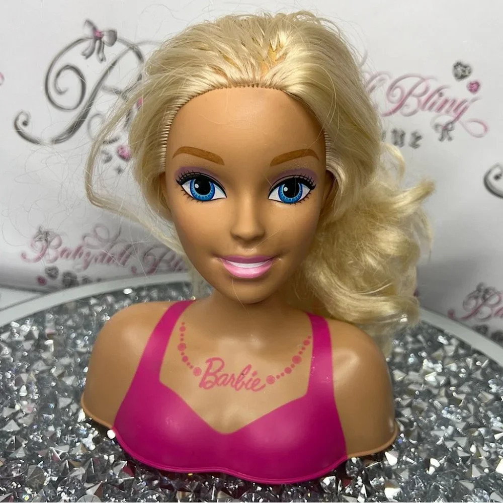 Barbie doll head hair dresser toy blonde dolls action figure play toy